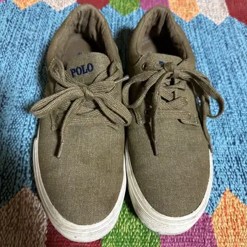 POLO 올리브 캐주얼 스니커즈