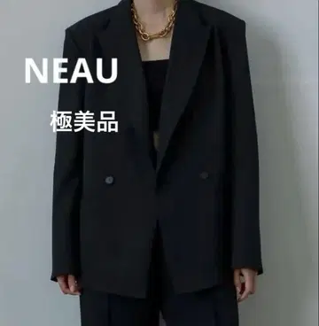 NEAU 4th 더블 브레스트 블레이저 블랙