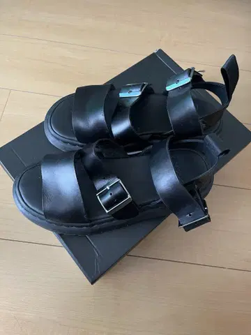 닥터 마틴, 그리폰, 블랙, 스트랩 샌들, 24cm, UK5