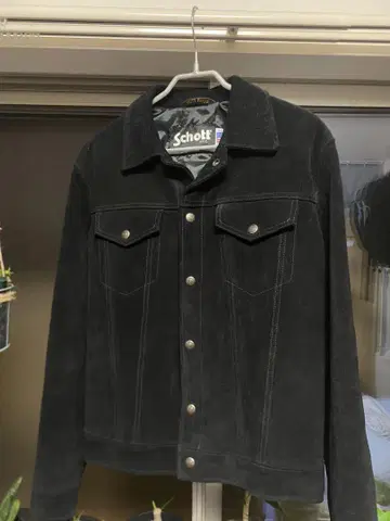 Schott 스웨이드 자켓 블랙 40
