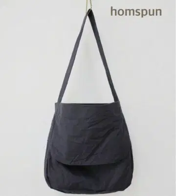 homspun 코튼 숄더백 라지 홈스펀