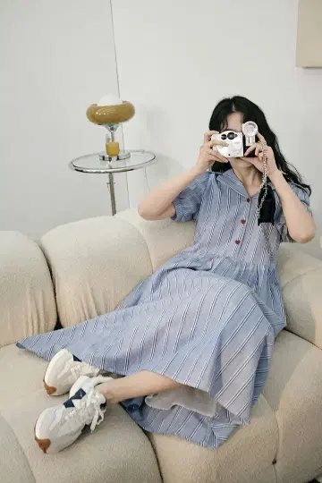 KUOSE 레트로 스트라이프 드레스 L 사이즈