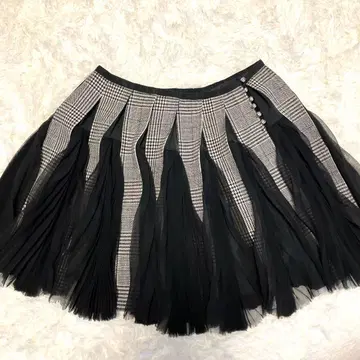 sacai 사카이 이소재 도킹 스커트 플리츠 체크