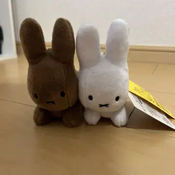 미피 봉제 인형 브라운 화이트 세트