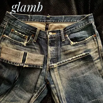 glamb 그램 슬림 스트레이트 셀비지 데님 사이즈 M
