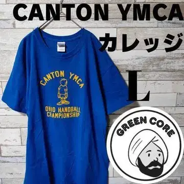 CANTON YMCA 칼리지 티셔츠 파랑 L 구제 의류