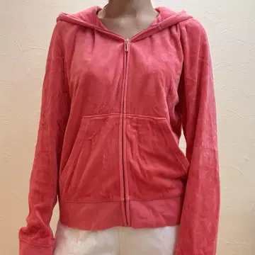 쥬시꾸뛰르 빨간색 후드 부착 후드티 M