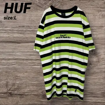 huf 하프 스트라이프 티셔츠 그린