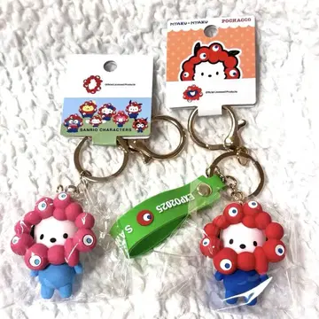오사카 엑스포 포차코 엑스포 한정판 산리오 미야쿠미야키 키링 2종