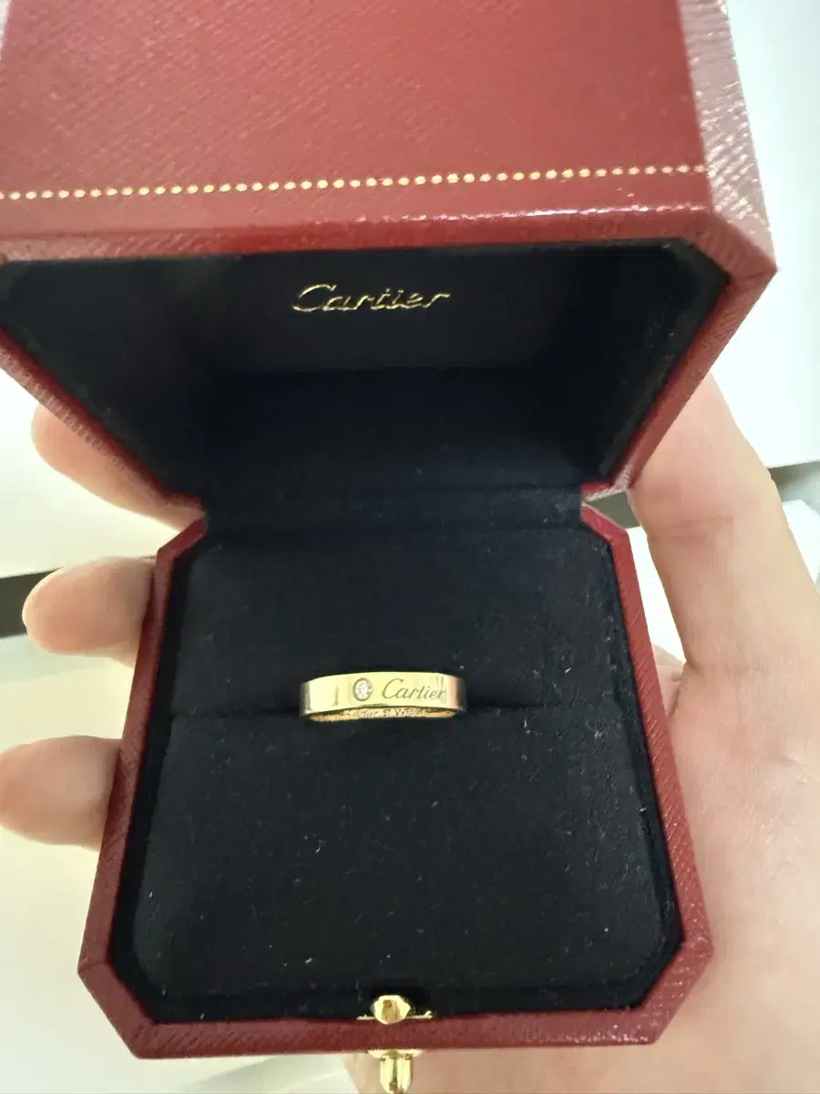 Cartier C de Ring Diamond 1P 4mm Yellow Gold Size 57