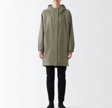 새상품급 무인양품 MUJI 발수 후드 자켓 S 스모키 그린