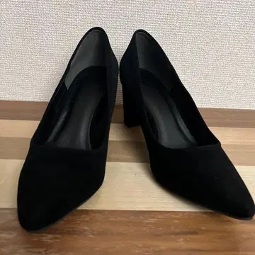 블랙 스웨이드 하이힐 25cm