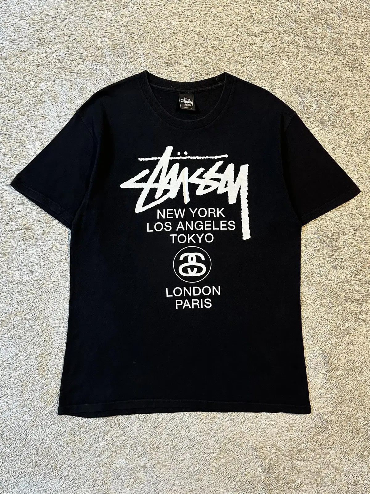 [M] 스투시 STUSSY 월드투어 반팔 티셔츠 블랙