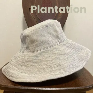 Plantation 스티치 버킷 햇 그레이지 약 54cm 면 100%