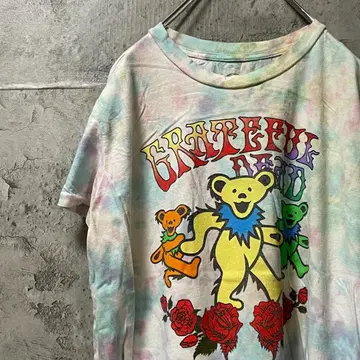 Grateful Dead 밴드 댄싱 베어 로즈 티셔츠