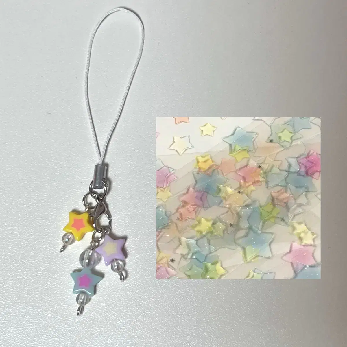 Star Star Star Beads Key Ring Phone Decoration