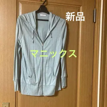 민트 그린의 매닉스 얇은 소재 후드 부착 후드티 봄/여름/가을용