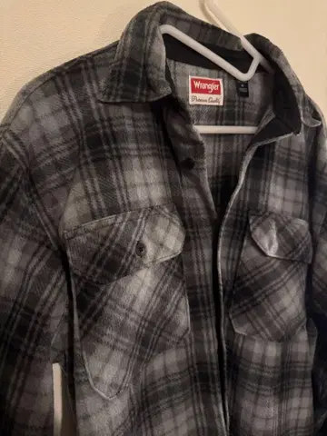 Wrangler 그레이 계열 체크 무늬 플란넬 셔츠 M