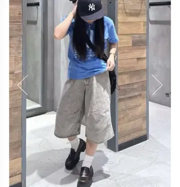 새상품 로데오 크라운 와이드 보울 데님 버뮤다 팬츠 L 사이즈