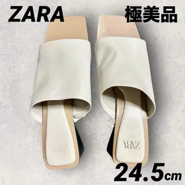 ZARA 자라 뮬 샌들 가죽 하이힐 슬리퍼