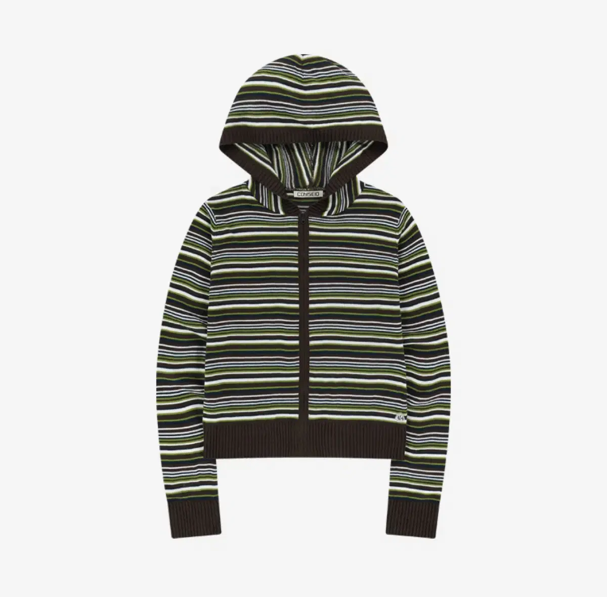 coyseio soft knit zip-up stripe