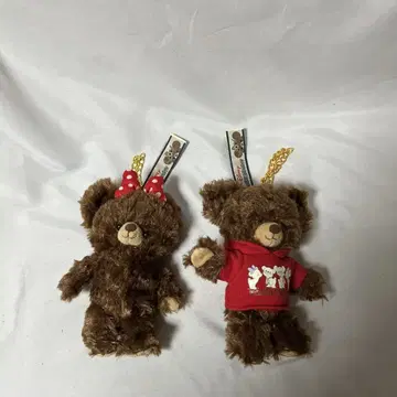 유니 베어 푸딩과 모카 봉제 인형 키링