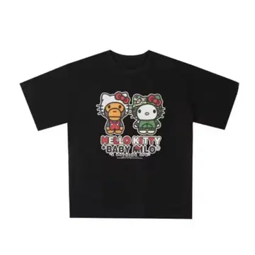 HELLO KITTY & BABY MILO 티셔츠 M 사이즈 블랙