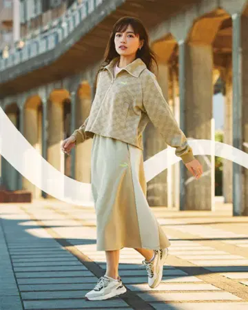 가와구치 하루나 PUMA/푸마 니트 롱 스커트