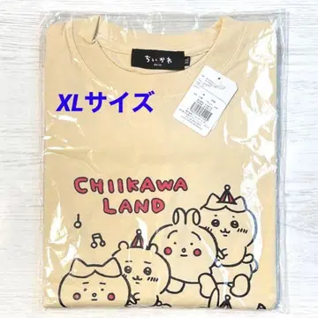티셔츠 치이카와 (먼작귀) 차로 가자 내추럴 XL 피포포 하치와레 토끼
