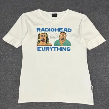 초레어 RADIOHEAD EVERYTHING 양면 프린트 짧은 티셔츠