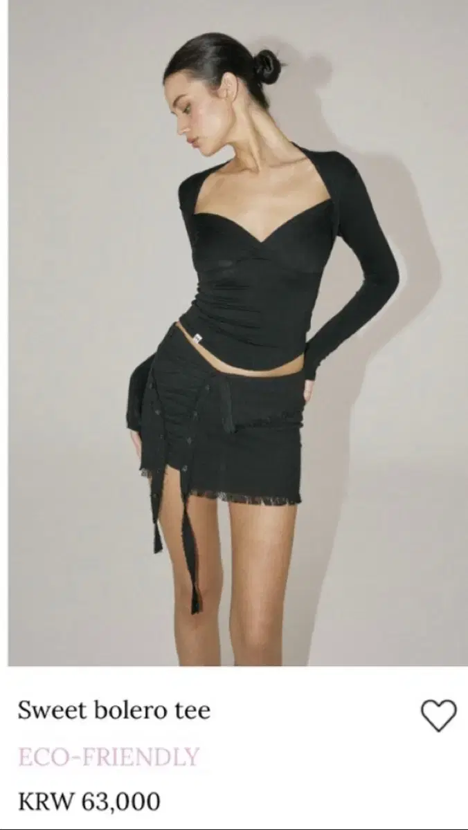 Threetimes Sweet Bolero Tee Black M