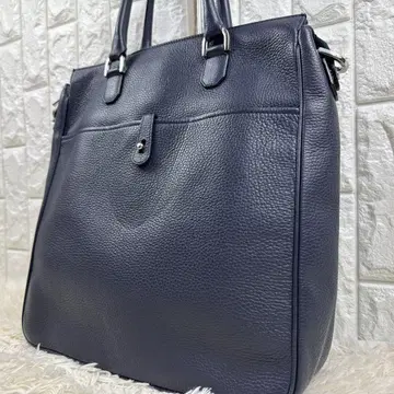 FURLA UOMO 훌라 토트백 비즈니스 백 주름 가죽 네이비