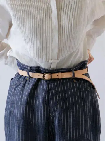 [택 포함] LISETTE 가죽 벨트 산 튤 쿠이르 나투르