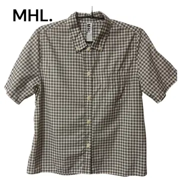 MHL. 반팔 체크 무늬 셔츠