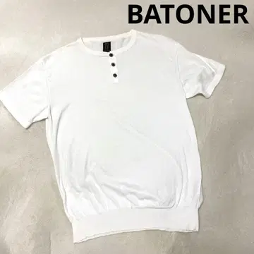 BATONER/바토너/반팔 셔츠/하프 버튼/얇은 소재