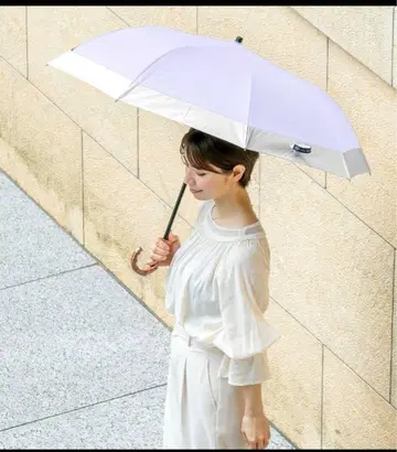 신상품! 아시야 로사 블랑 양산 2단 접이식 미들 콤비 구부러진 손잡이