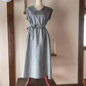오시마 명주 A 라인 원피스