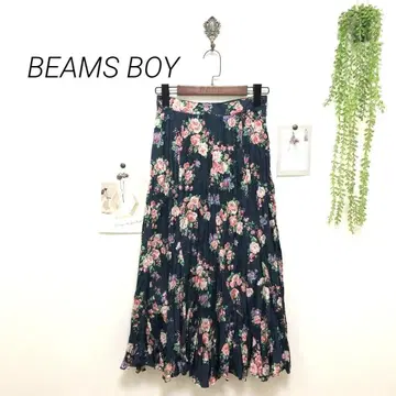 8452-1 BEAMS BOY 빔즈 보이 꽃무늬 플리츠 롱 스커트