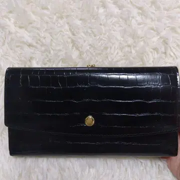 레가토 라르고/블랙/장지갑/크로커다일 무늬/새상품/새상품급/빅 사이즈