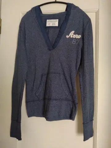 aeropostale 다크 블루 V넥 후드티 S/P
