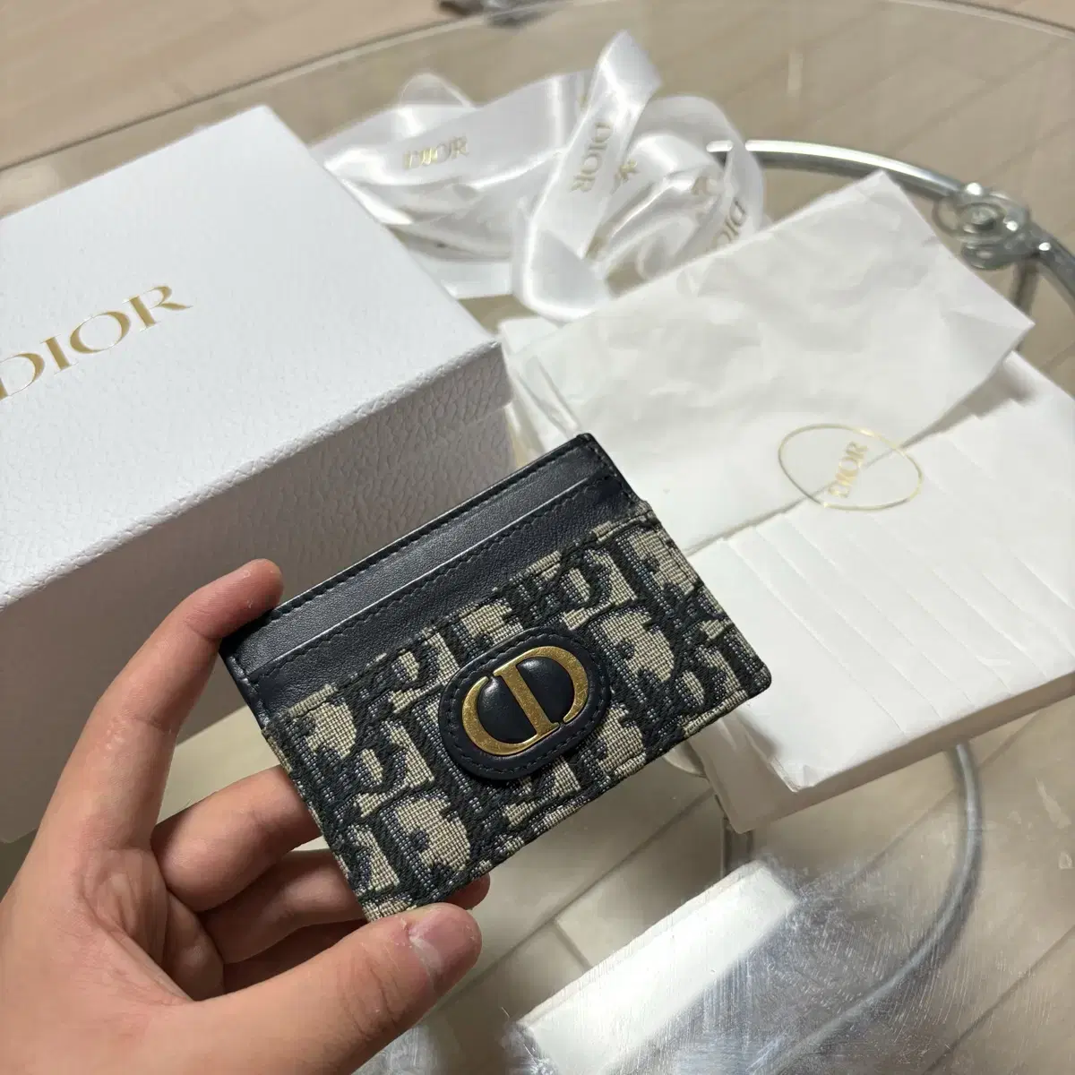 {새상품급}디올 오블리크 몽테인 카드지갑