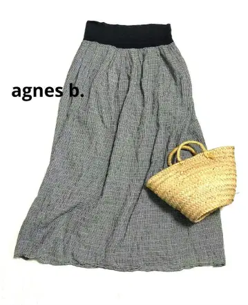새상품 에네스베 agnes b. 롱 스커트 체크