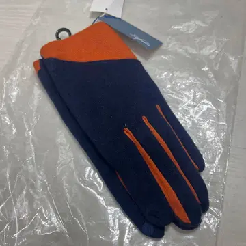 K 캐시미어 100% 장갑 21cm~22cm 네이비/오렌지