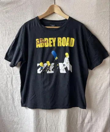 The Simpsons Abbey Road 티셔츠 XL 블랙