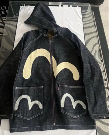 레어! 희귀! 에비수 후드 부착 데님 자켓 EVISU