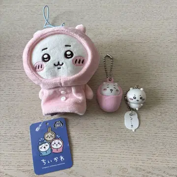 치이카와 (먼작귀) 손가락 끝 퍼펫 파자마 파티 마스코트 키링 3종 세트
