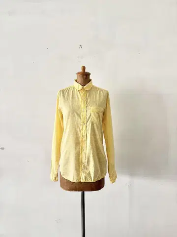 homspun 깅엄 레귤러 셔츠 옐로우 컬러 화이트 사이즈 S