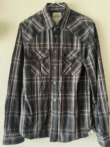 True Religion 체크 무늬 긴팔 셔츠 M