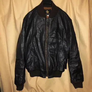 60년대 가죽 봄버 자켓 GOLDEN BEAR 블루종 USA제
