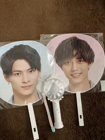 King & Prince 부채 2장과 봉제 인형 세트